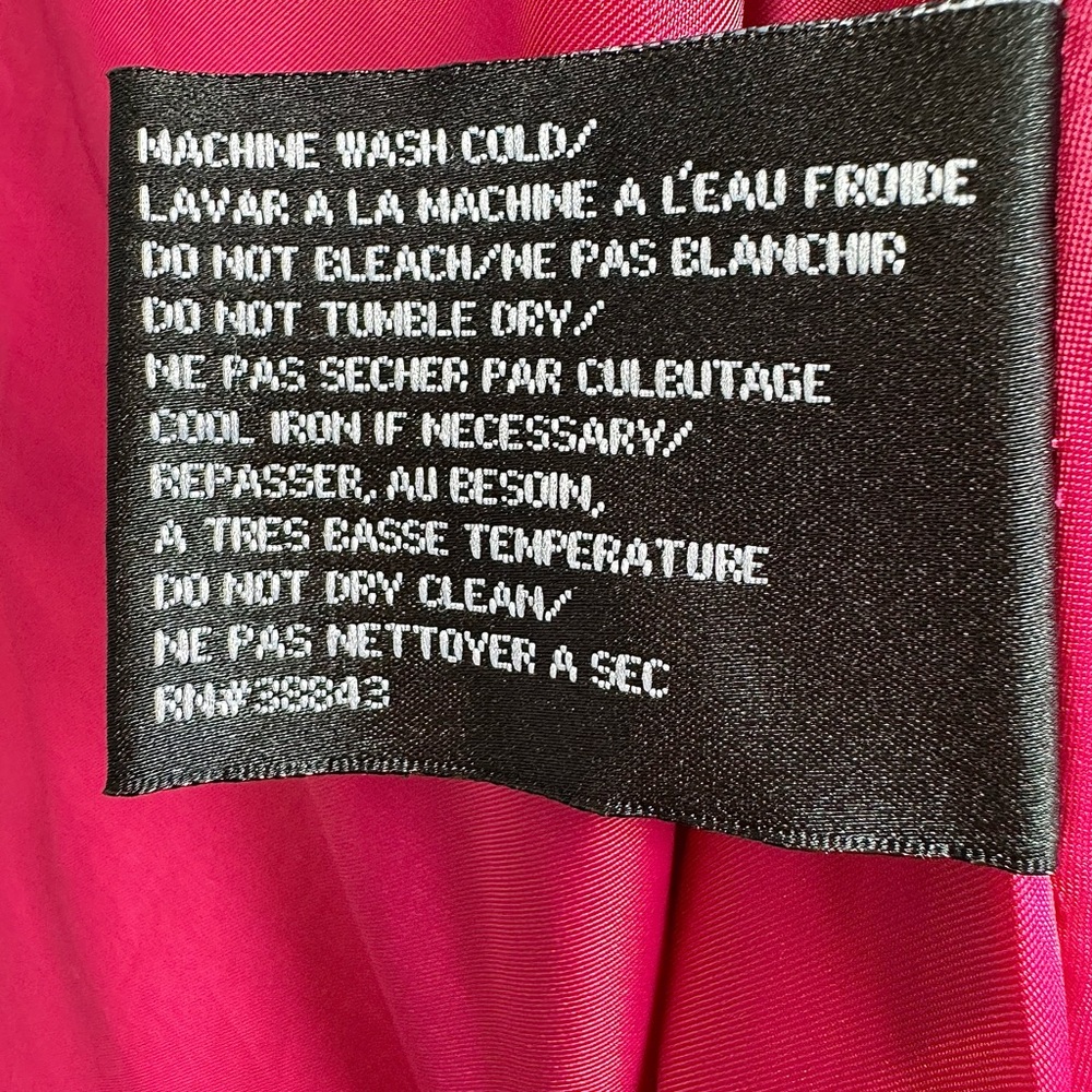 DKNY Donna Karan New York Water Resistant Swing Raincoat Magenta Pink Size S - Picture 10 of 14
